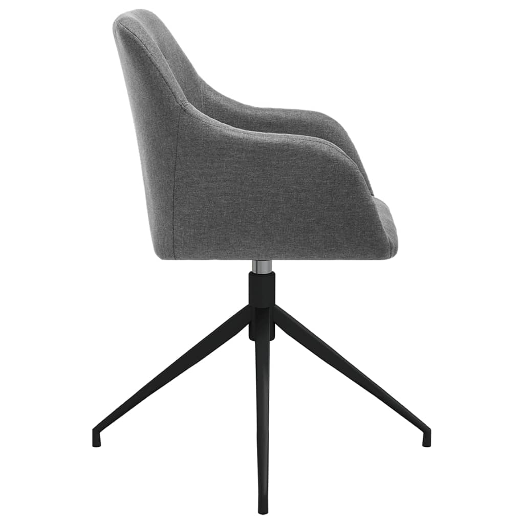 vidaXL Eetkamerstoelen draaibaar 2 st stof lichtgrijs