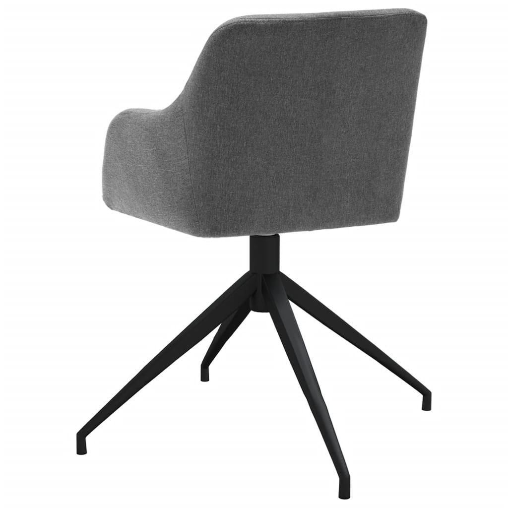 vidaXL Eetkamerstoelen draaibaar 2 st stof lichtgrijs