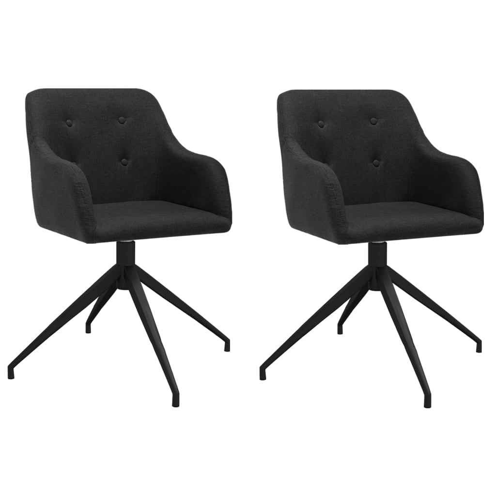 vidaXL Eetkamerstoelen draaibaar 2 st stof lichtgrijs