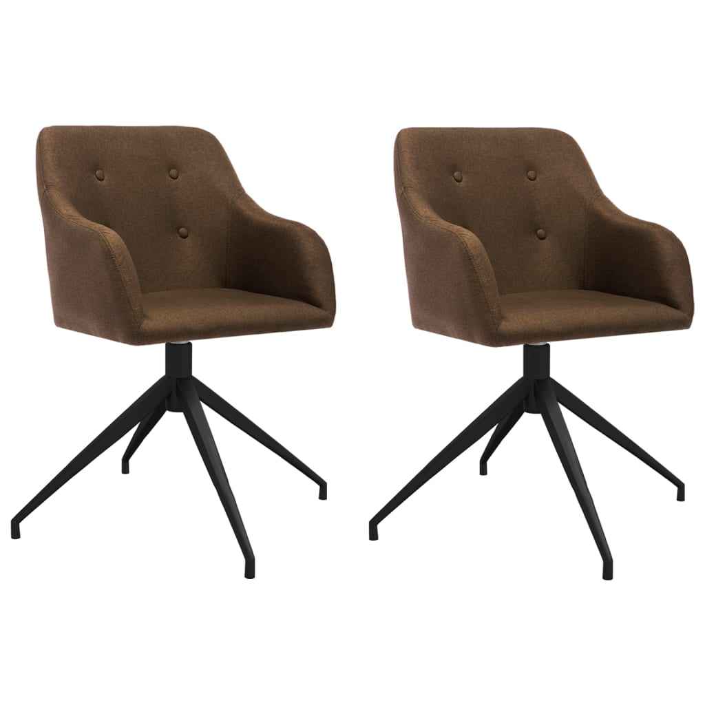 vidaXL Eetkamerstoelen draaibaar 2 st stof lichtgrijs