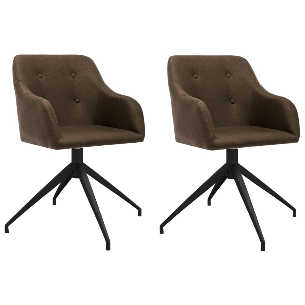 vidaXL Eetkamerstoelen draaibaar 2 st stof lichtgrijs