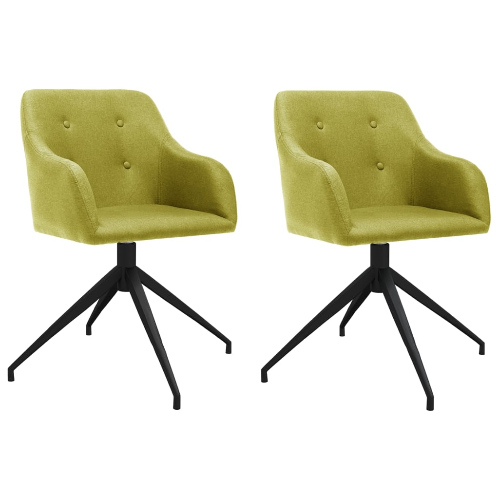 vidaXL Eetkamerstoelen draaibaar 2 st stof lichtgrijs