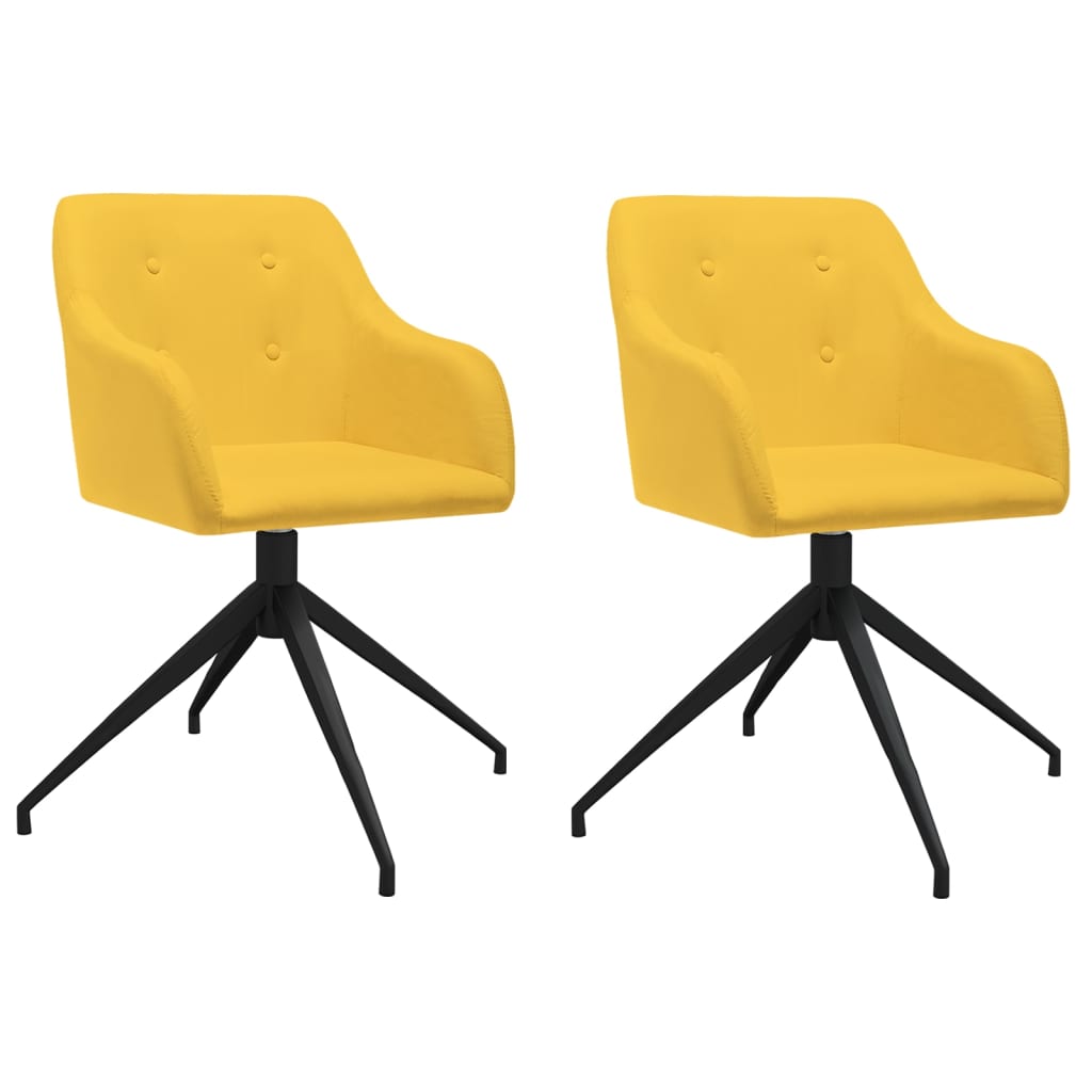 vidaXL Eetkamerstoelen draaibaar 2 st stof lichtgrijs
