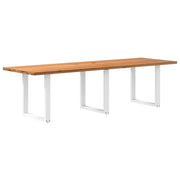 vidaXL Eettafel rechthoekig 240x90x74 cm massief eikenhout lichtbruin