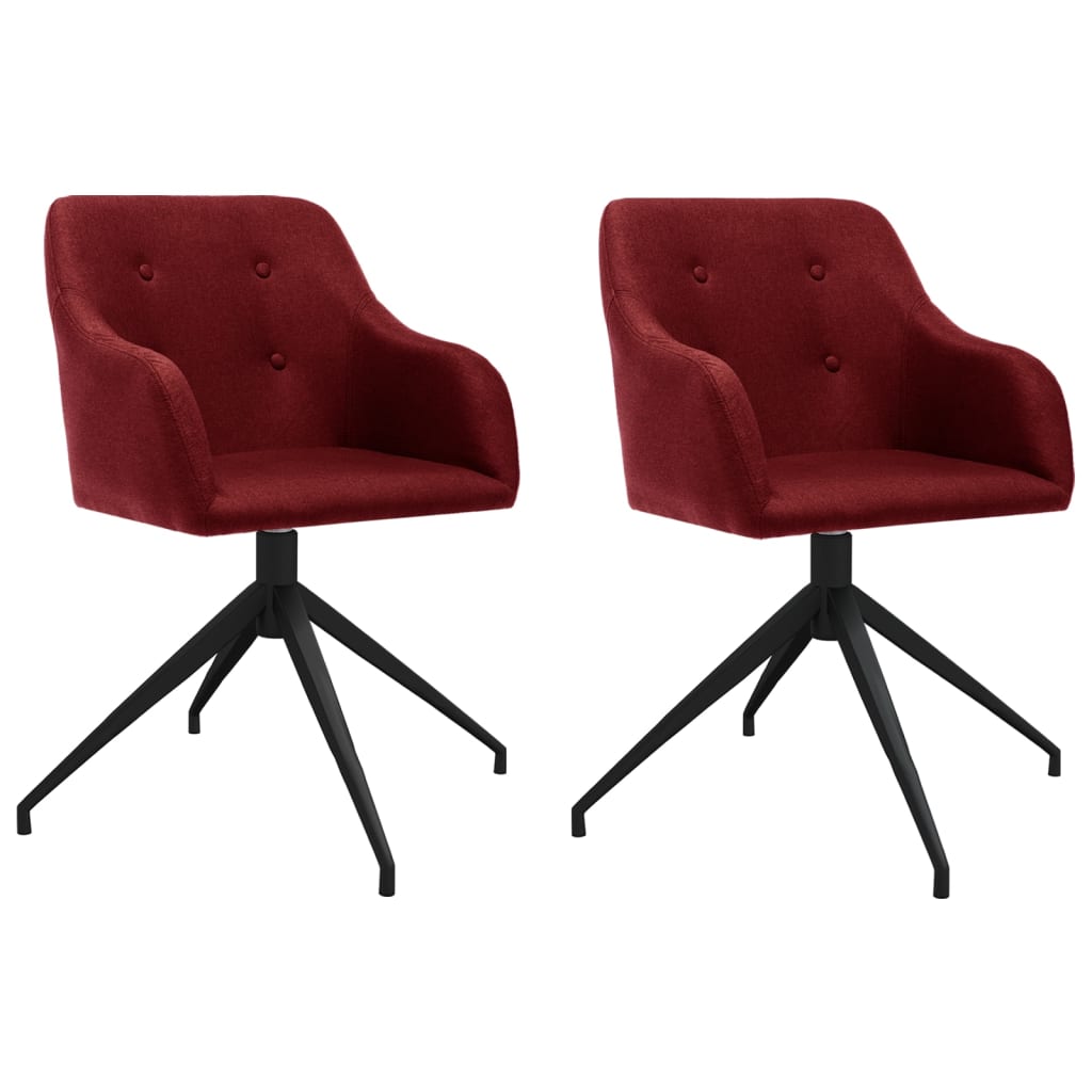 vidaXL Eetkamerstoelen draaibaar 2 st stof lichtgrijs