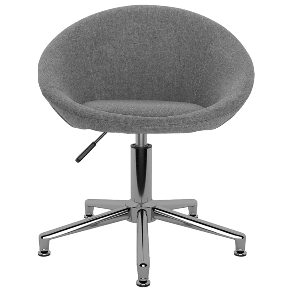 vidaXL Eetkamerstoelen draaibaar 2 st stof lichtgrijs