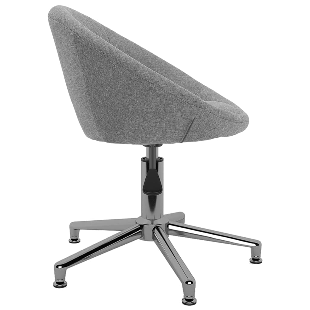 vidaXL Eetkamerstoelen draaibaar 2 st stof lichtgrijs