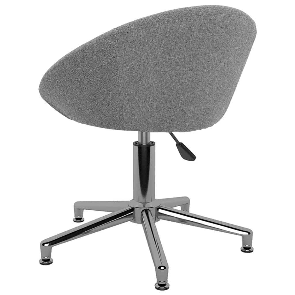 vidaXL Eetkamerstoelen draaibaar 2 st stof lichtgrijs