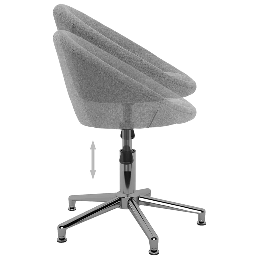 vidaXL Eetkamerstoelen draaibaar 2 st stof lichtgrijs