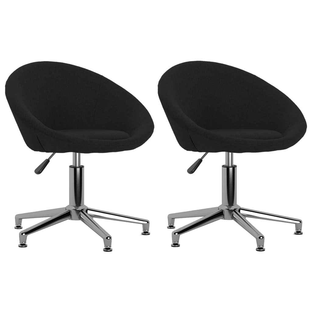 vidaXL Eetkamerstoelen draaibaar 2 st stof lichtgrijs