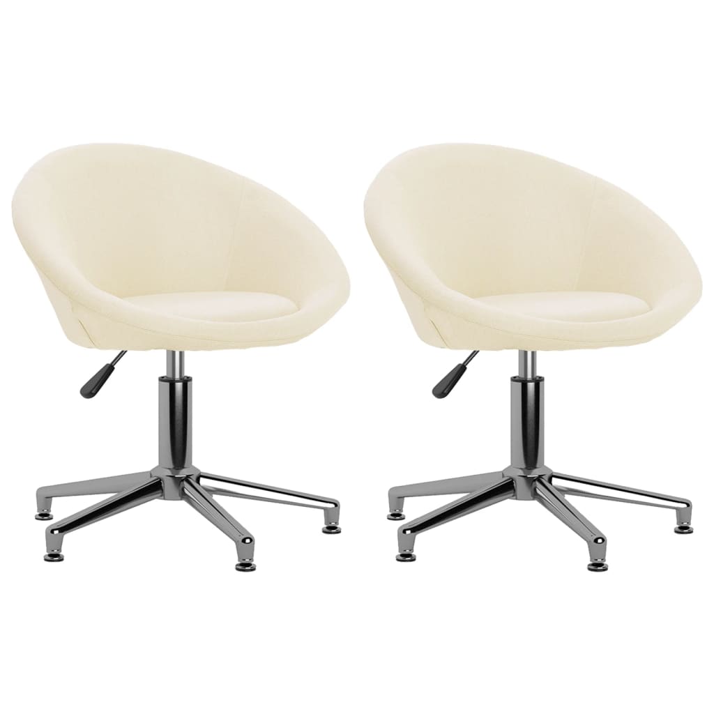 vidaXL Eetkamerstoelen draaibaar 2 st stof lichtgrijs