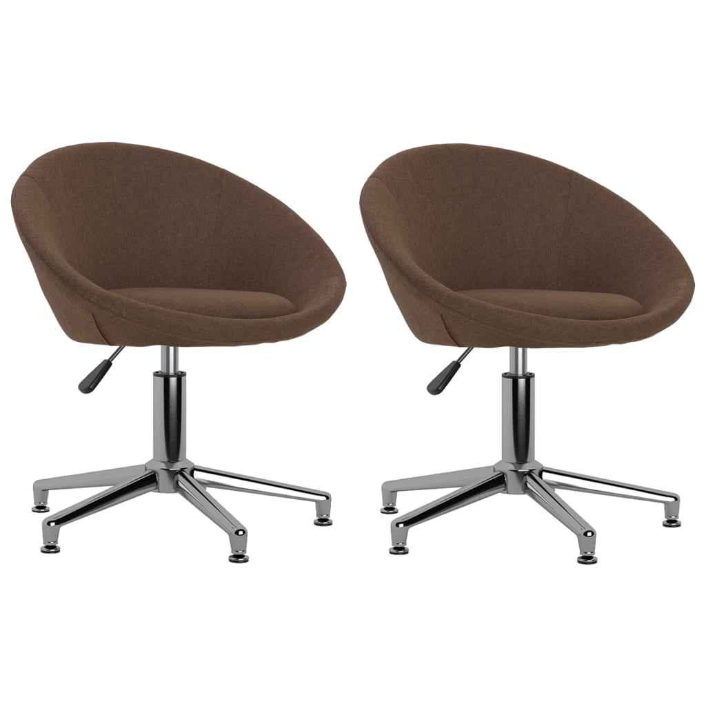 vidaXL Eetkamerstoelen draaibaar 2 st stof lichtgrijs