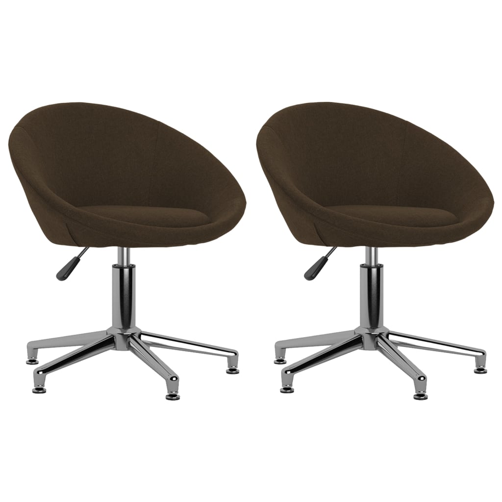 vidaXL Eetkamerstoelen draaibaar 2 st stof lichtgrijs