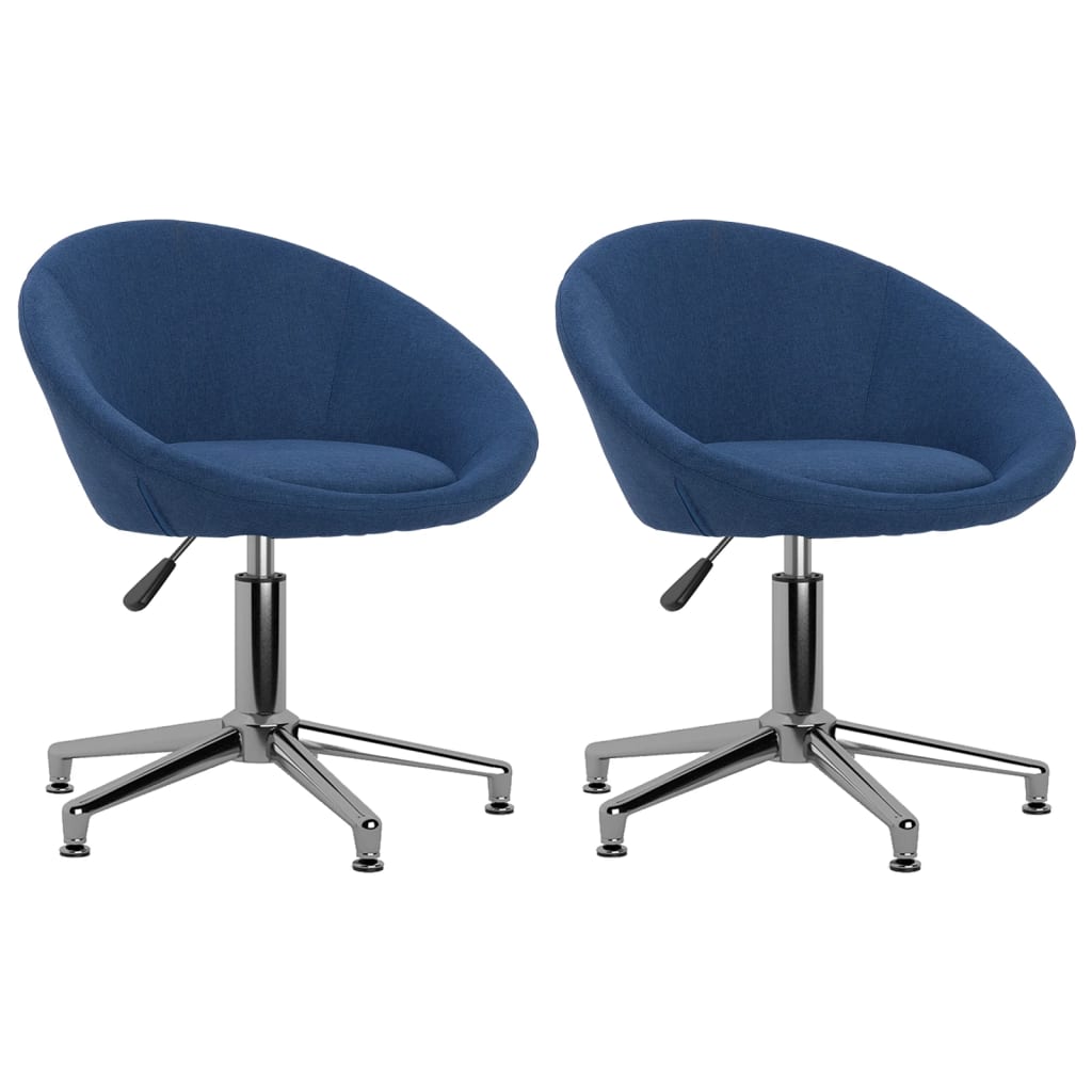 vidaXL Eetkamerstoelen draaibaar 2 st stof lichtgrijs