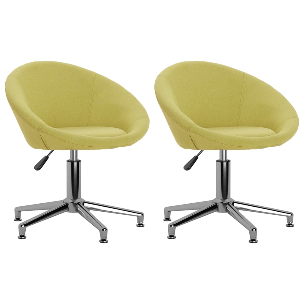 vidaXL Eetkamerstoelen draaibaar 2 st stof lichtgrijs