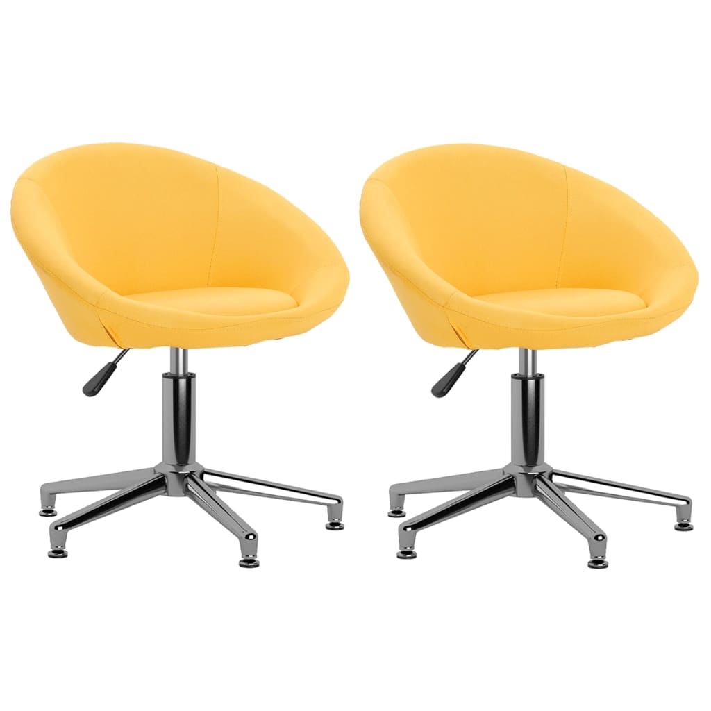 vidaXL Eetkamerstoelen draaibaar 2 st stof lichtgrijs