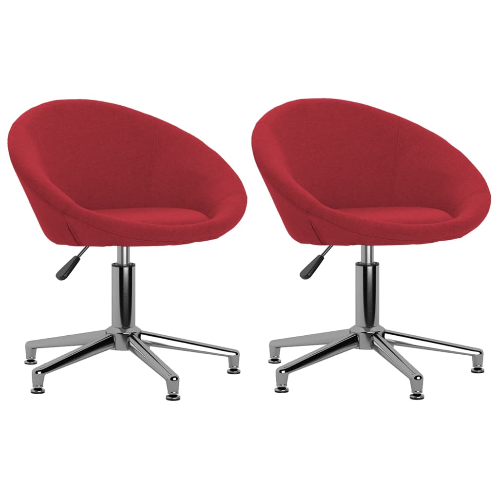 vidaXL Eetkamerstoelen draaibaar 2 st stof lichtgrijs