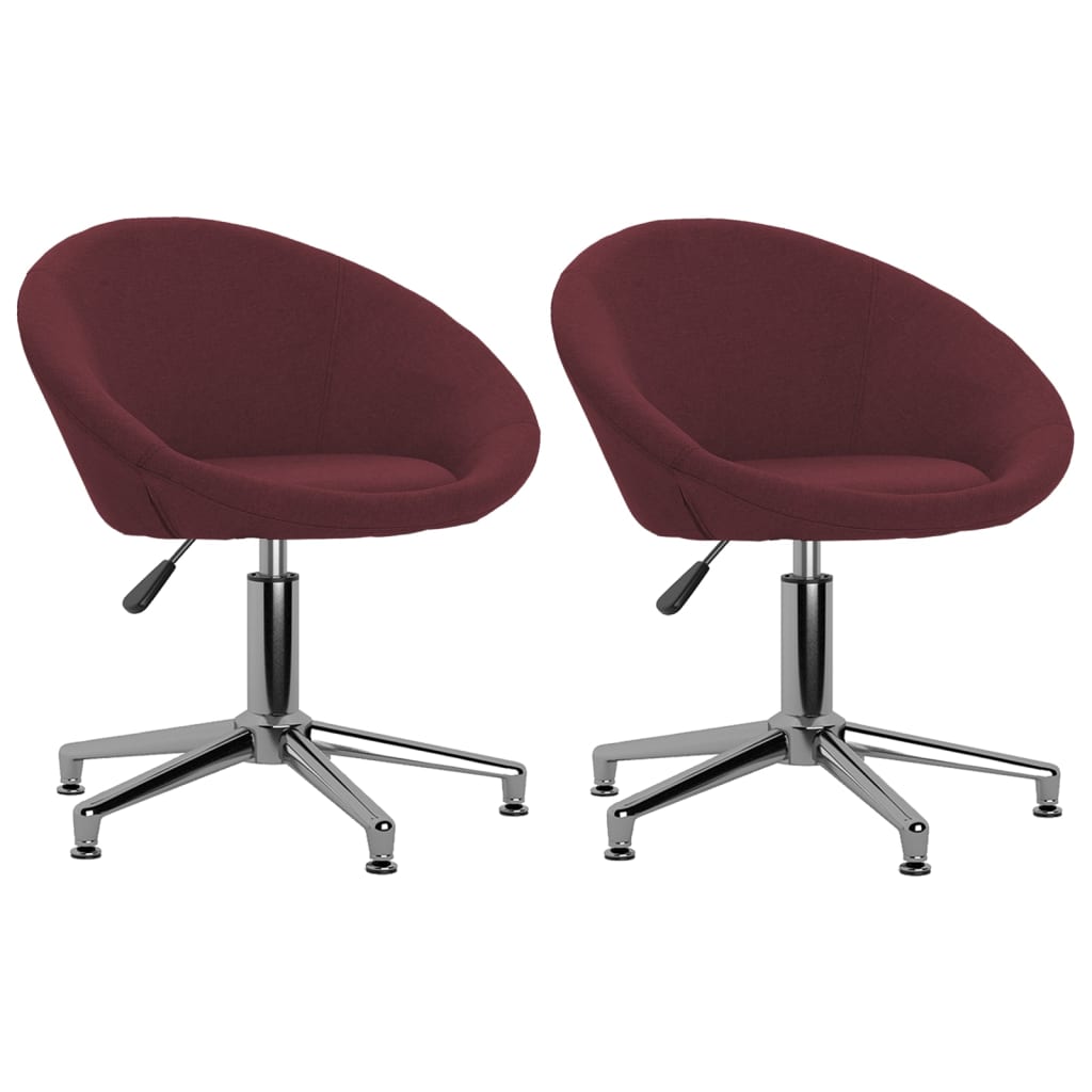 vidaXL Eetkamerstoelen draaibaar 2 st stof lichtgrijs