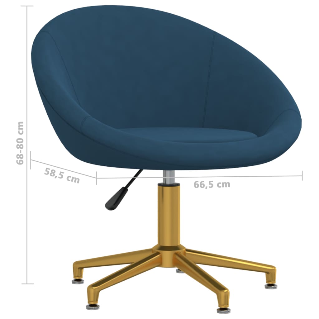 vidaXL Eetkamerstoel fluweel blauw