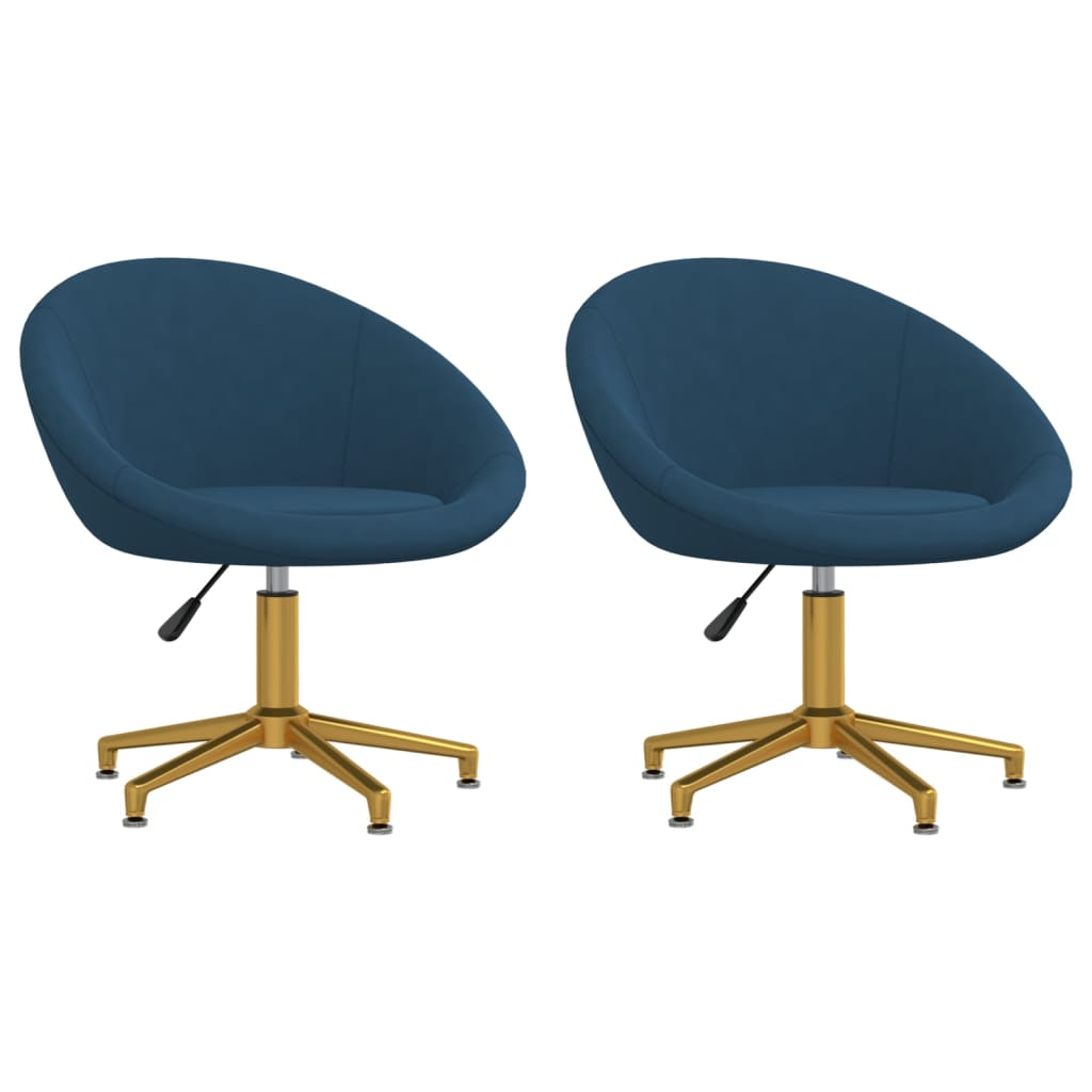 vidaXL Eetkamerstoel fluweel blauw