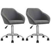 vidaXL Eetkamerstoelen draaibaar 2 st stof lichtgrijs