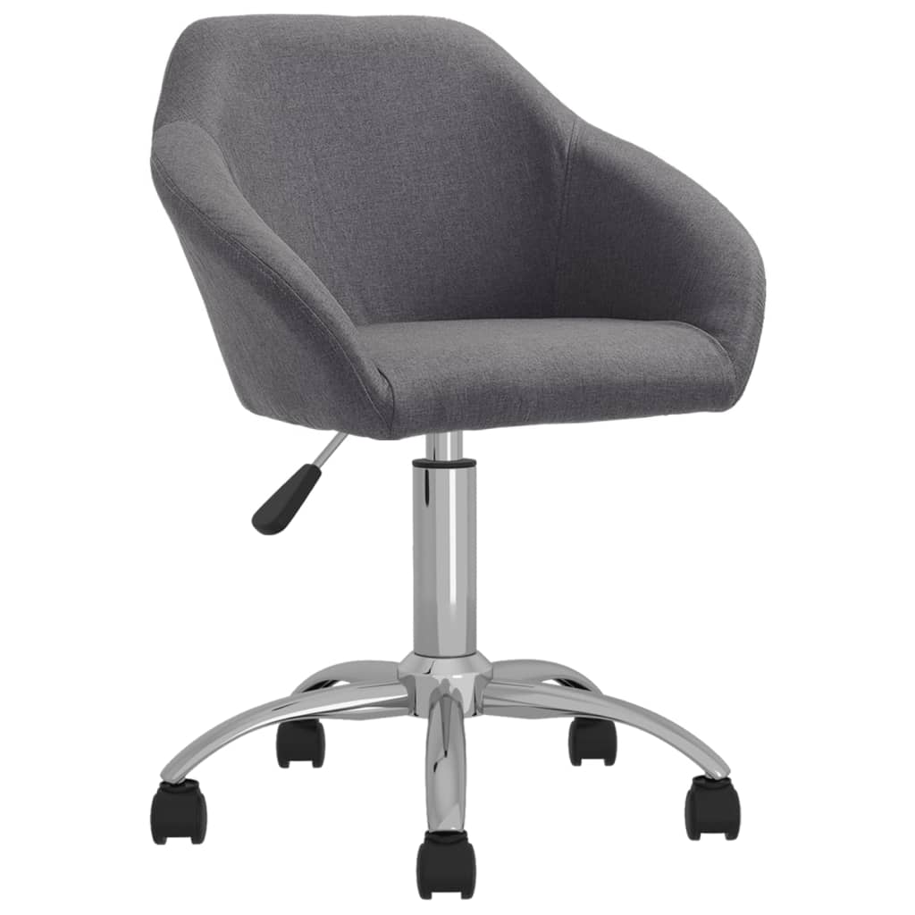 vidaXL Eetkamerstoelen draaibaar 2 st stof lichtgrijs