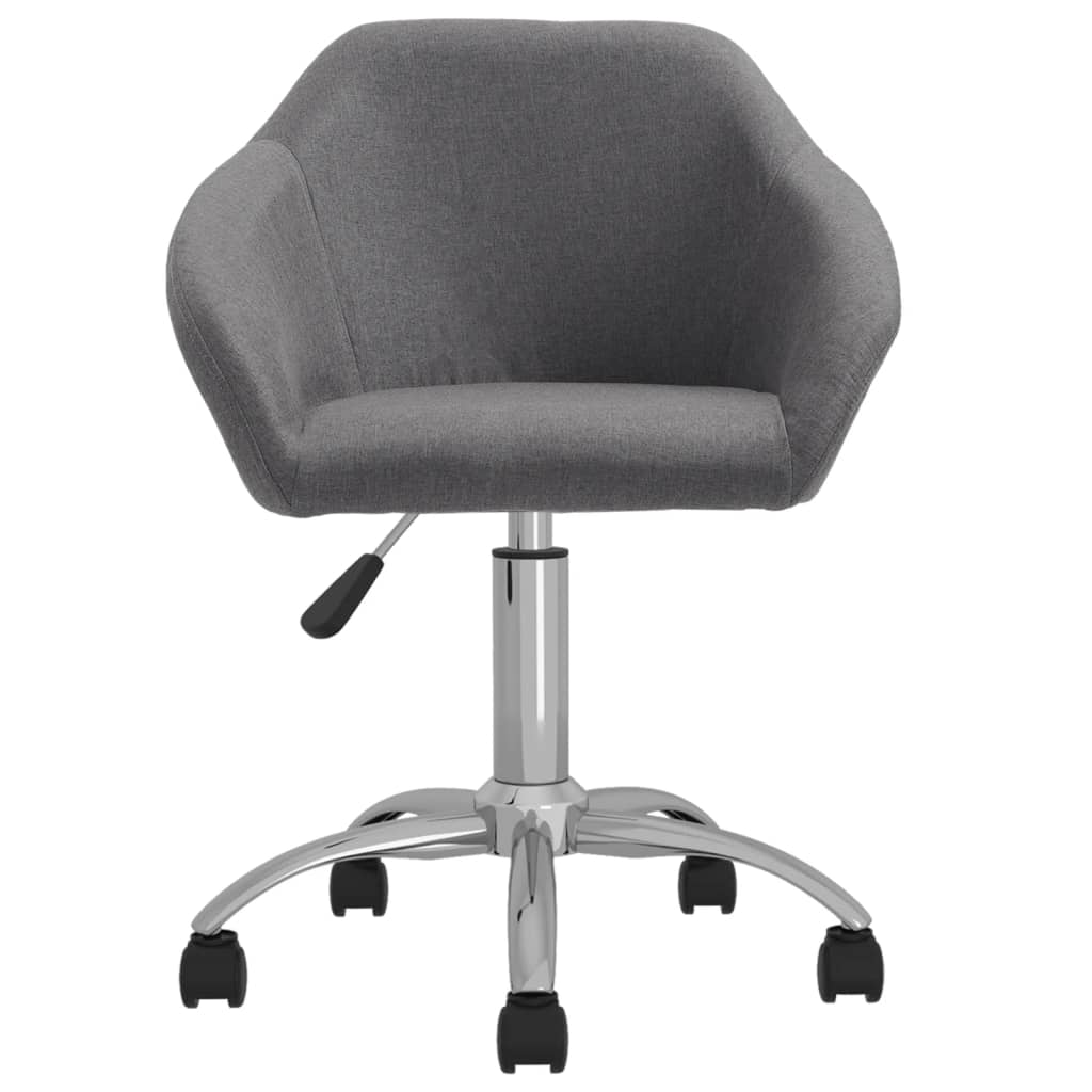 vidaXL Eetkamerstoelen draaibaar 2 st stof lichtgrijs