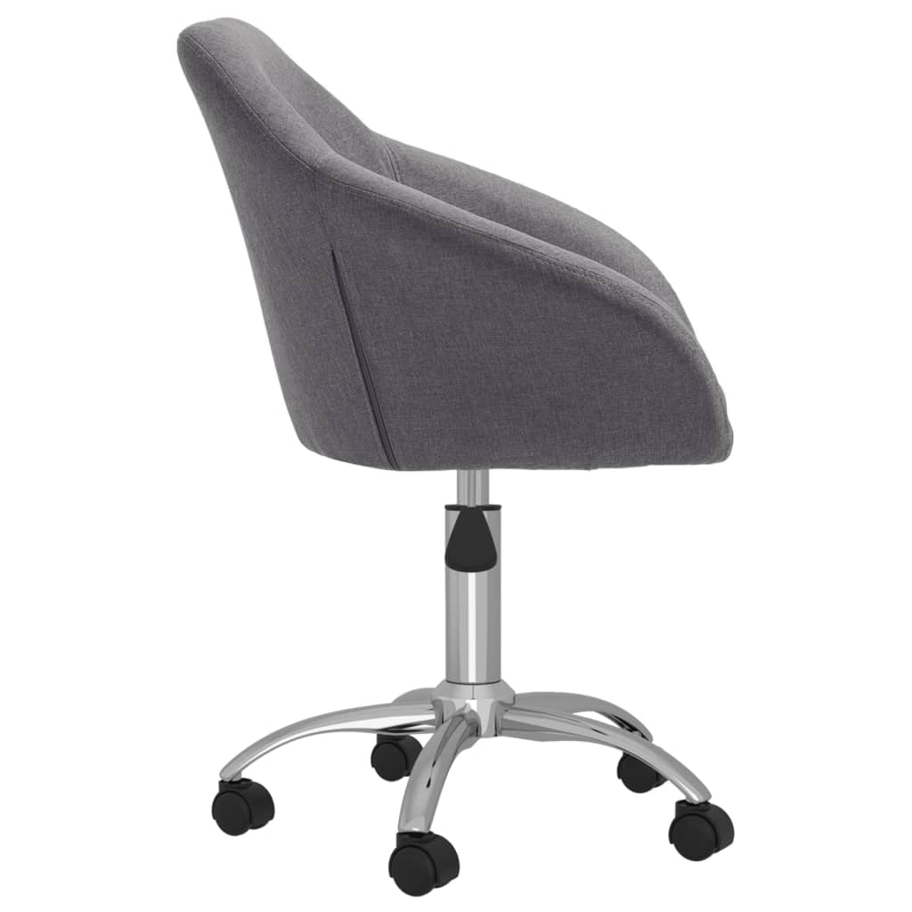 vidaXL Eetkamerstoelen draaibaar 2 st stof lichtgrijs