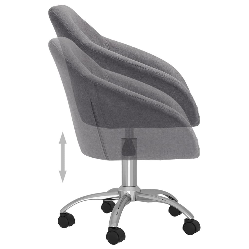 vidaXL Eetkamerstoelen draaibaar 2 st stof lichtgrijs