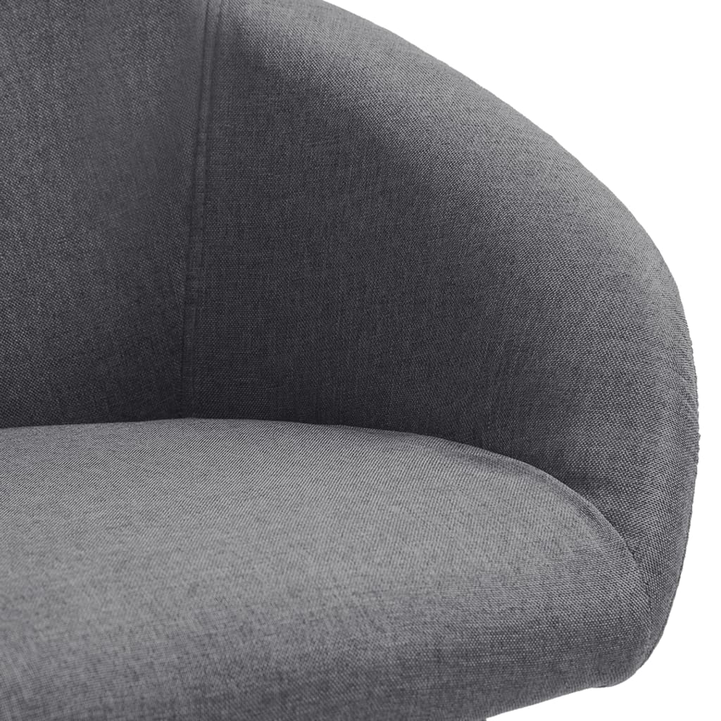 vidaXL Eetkamerstoelen draaibaar 2 st stof lichtgrijs