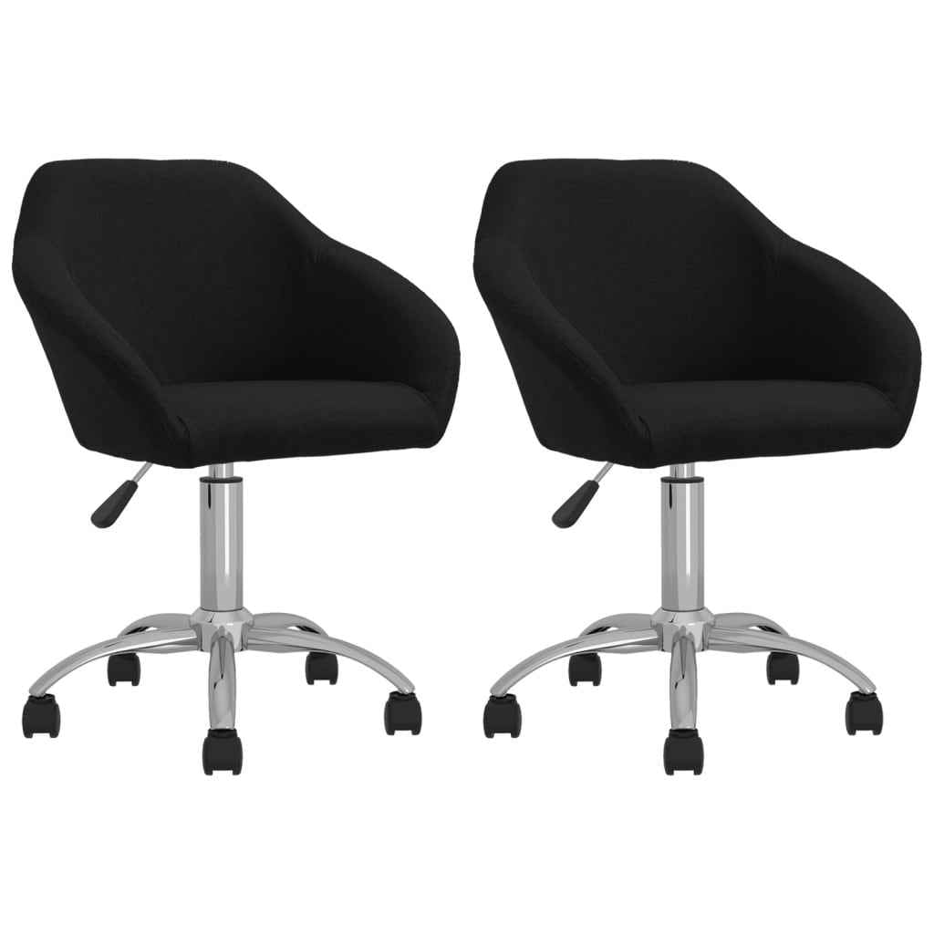vidaXL Eetkamerstoelen draaibaar 2 st stof lichtgrijs