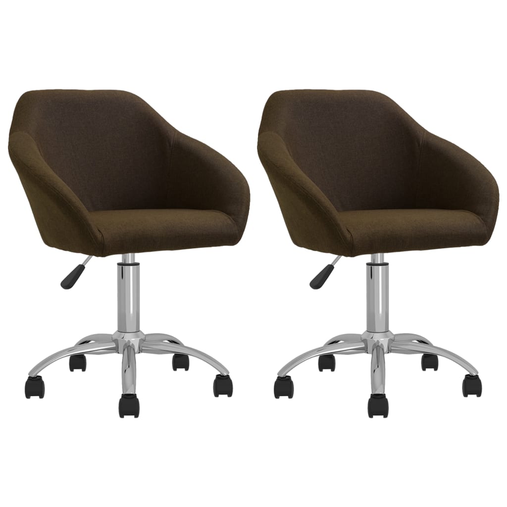 vidaXL Eetkamerstoelen draaibaar 2 st stof lichtgrijs