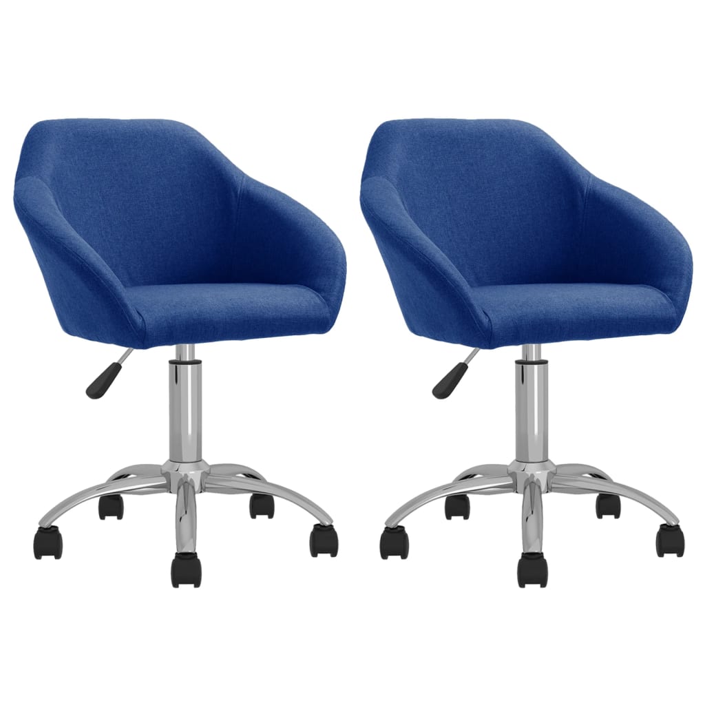 vidaXL Eetkamerstoelen draaibaar 2 st stof lichtgrijs