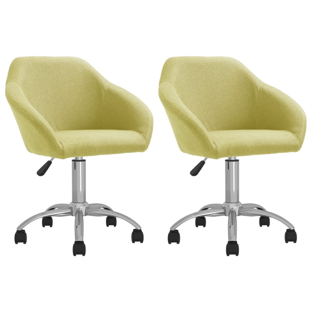 vidaXL Eetkamerstoelen draaibaar 2 st stof lichtgrijs