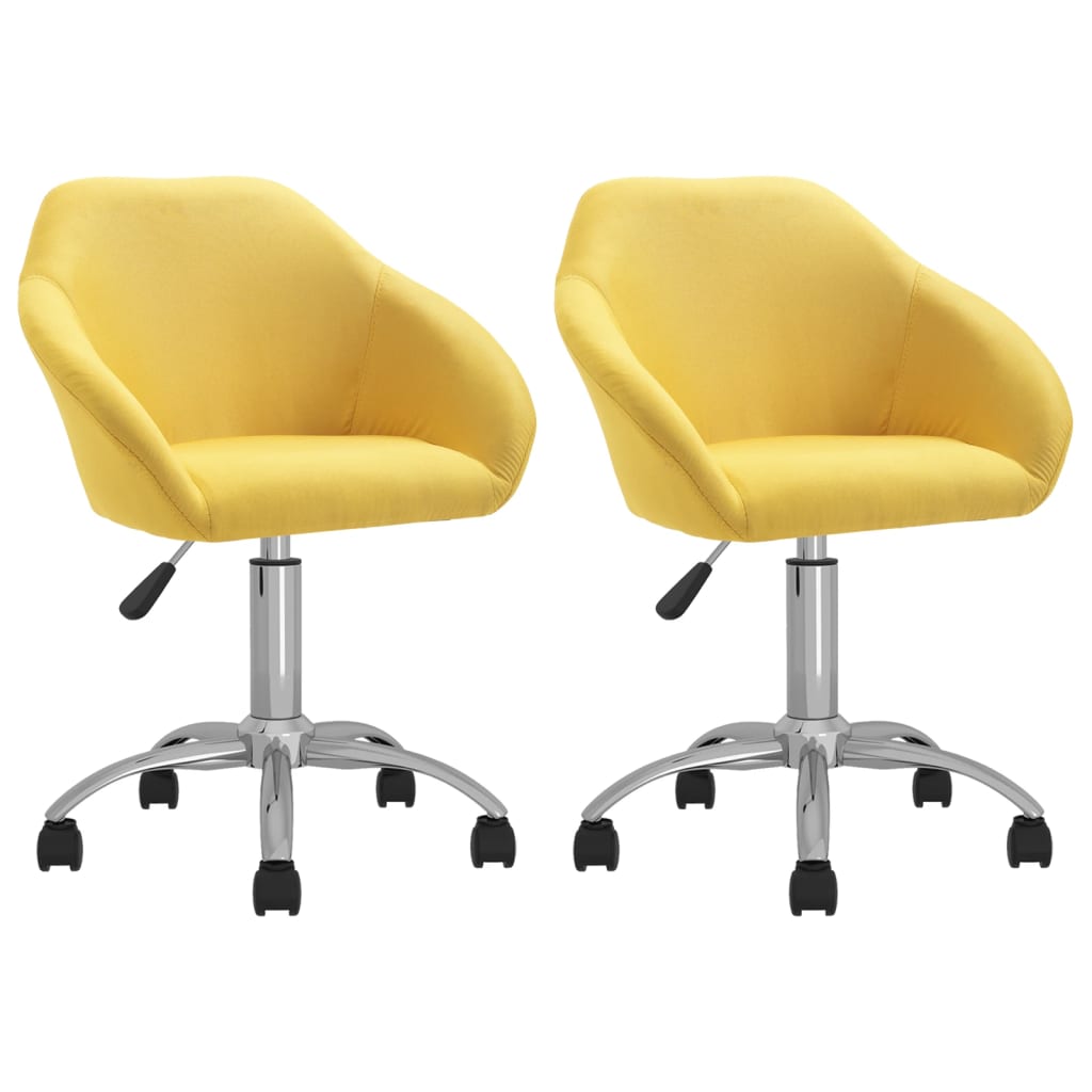 vidaXL Eetkamerstoelen draaibaar 2 st stof lichtgrijs