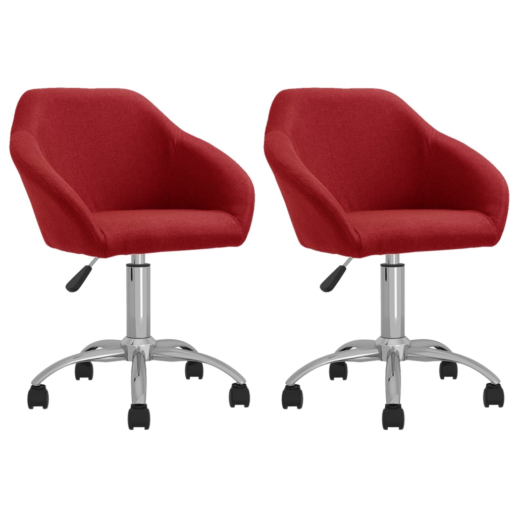 vidaXL Eetkamerstoelen draaibaar 2 st stof lichtgrijs
