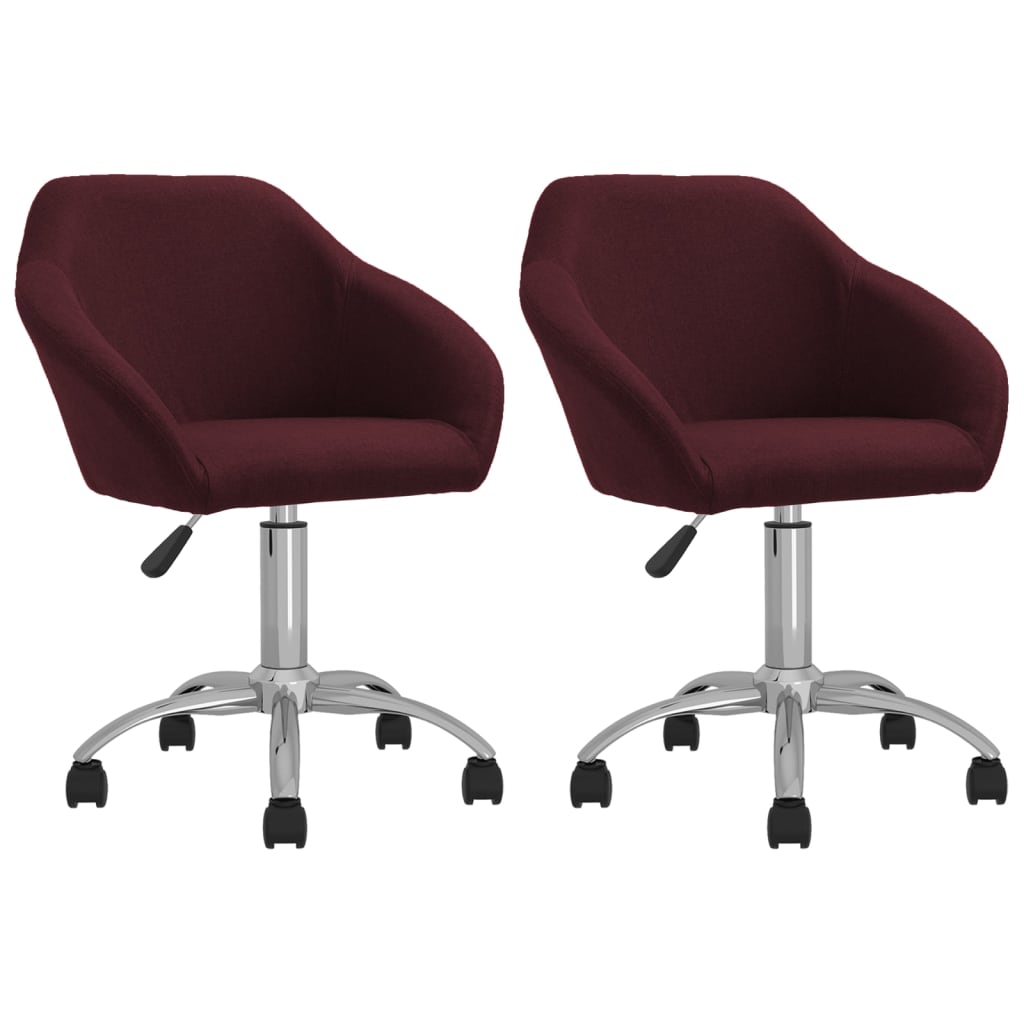 vidaXL Eetkamerstoelen draaibaar 2 st stof lichtgrijs