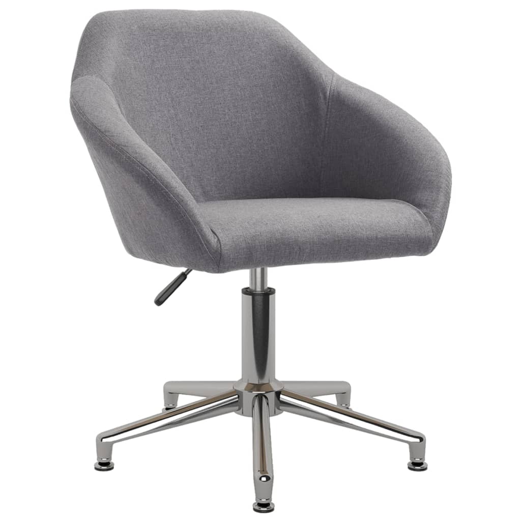 vidaXL Eetkamerstoelen draaibaar 2 st stof lichtgrijs