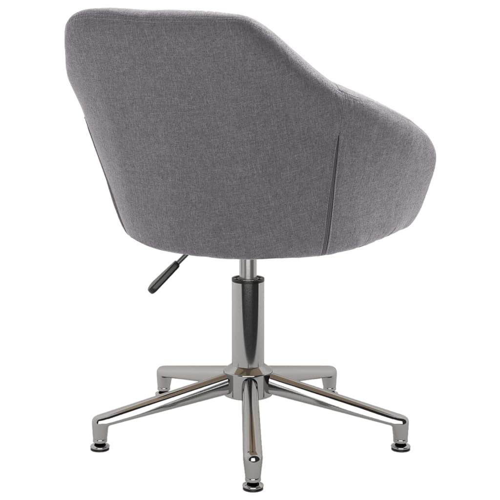 vidaXL Eetkamerstoelen draaibaar 2 st stof lichtgrijs