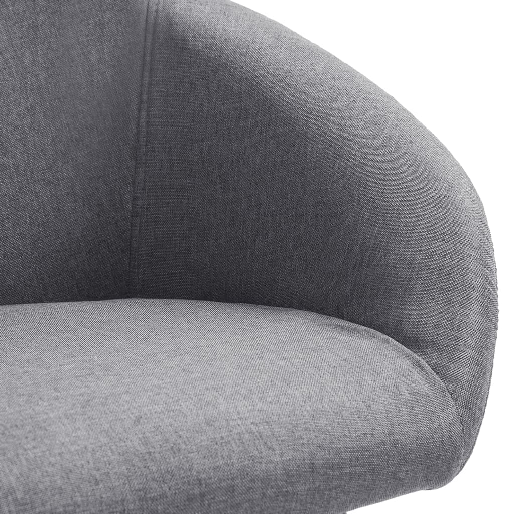 vidaXL Eetkamerstoelen draaibaar 2 st stof lichtgrijs