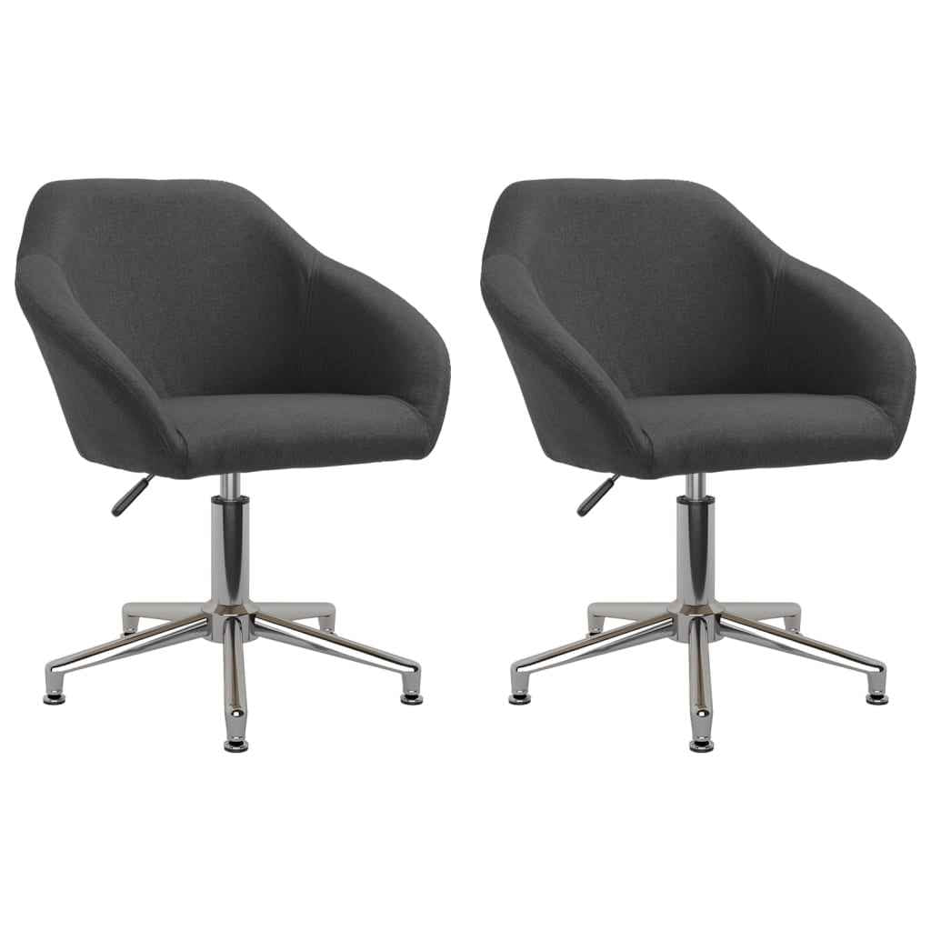 vidaXL Eetkamerstoelen draaibaar 2 st stof lichtgrijs