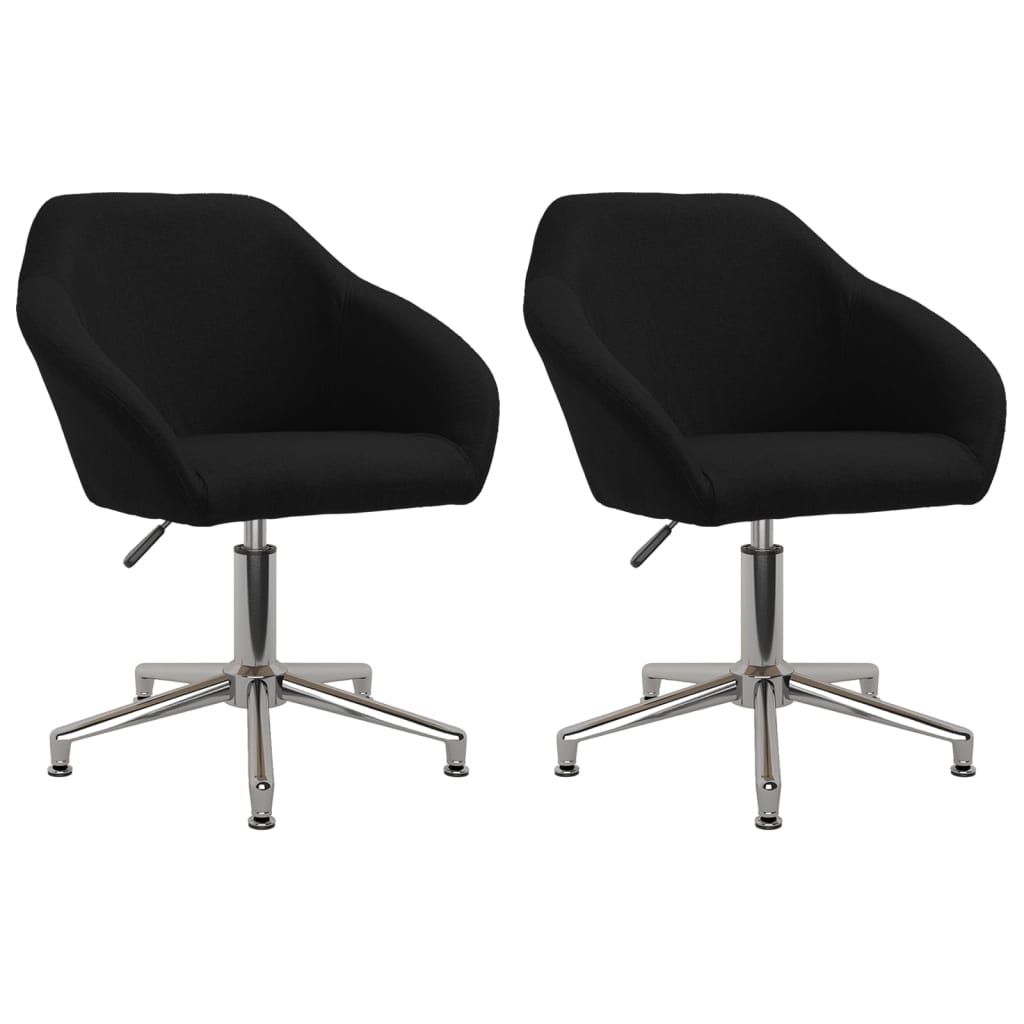 vidaXL Eetkamerstoelen draaibaar 2 st stof lichtgrijs