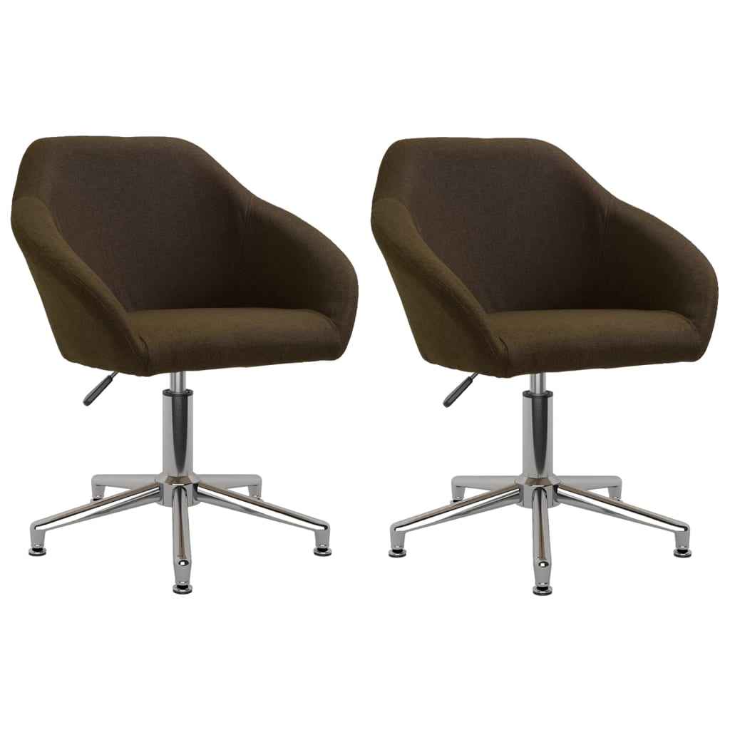 vidaXL Eetkamerstoelen draaibaar 2 st stof lichtgrijs