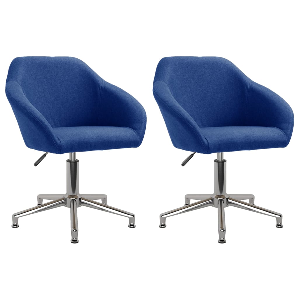 vidaXL Eetkamerstoelen draaibaar 2 st stof lichtgrijs