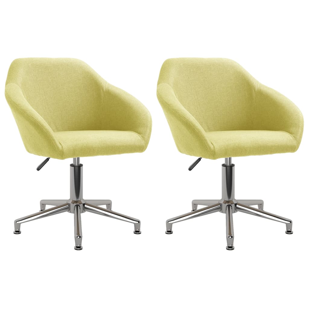 vidaXL Eetkamerstoelen draaibaar 2 st stof lichtgrijs