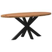 vidaXL Eettafel 180x90x74 cm ovaal massief eikenhout lichtbruin
