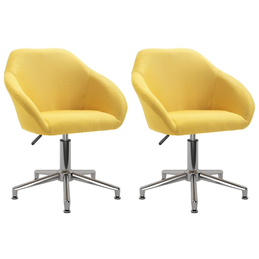vidaXL Eetkamerstoelen draaibaar 2 st stof lichtgrijs