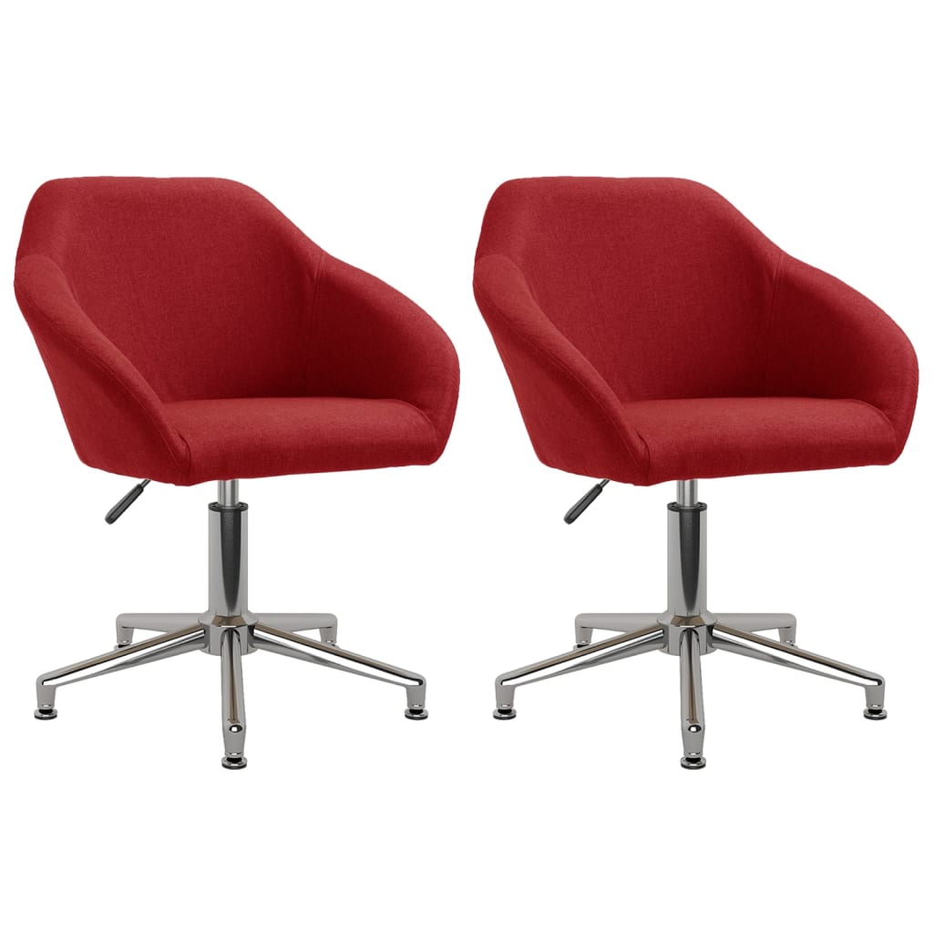 vidaXL Eetkamerstoelen draaibaar 2 st stof lichtgrijs