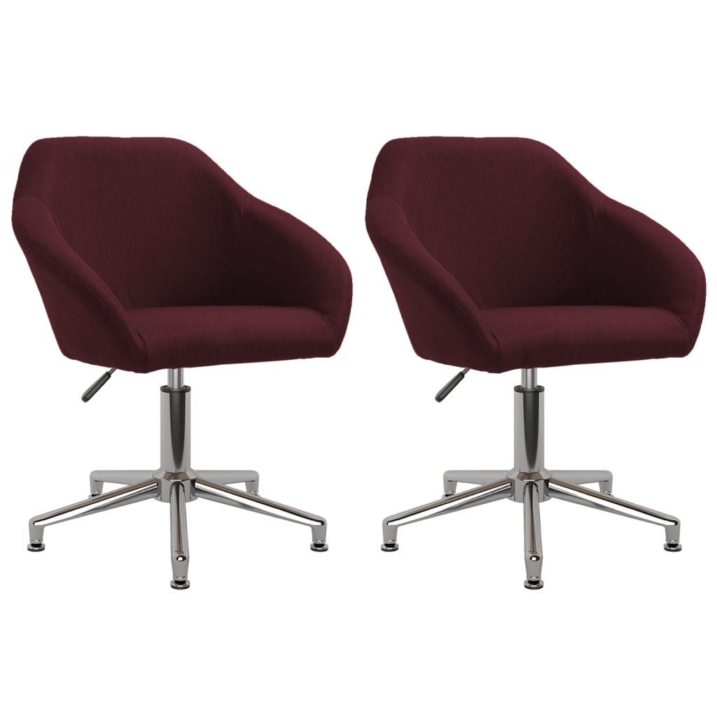 vidaXL Eetkamerstoelen draaibaar 2 st stof lichtgrijs