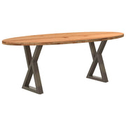 vidaXL Eettafel 240x100x74 cm ovaal massief eikenhout lichtbruin